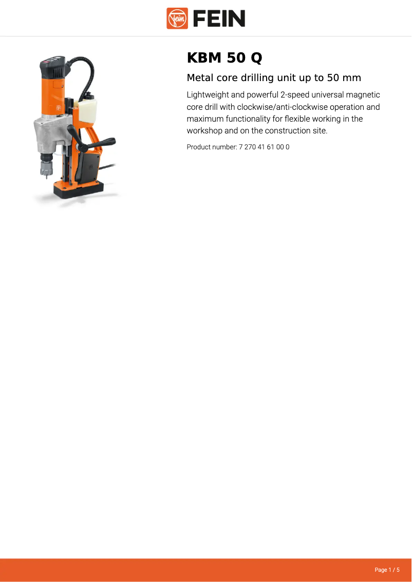 Imagen de la primera página del manual del dispositivo KBM 50 Q