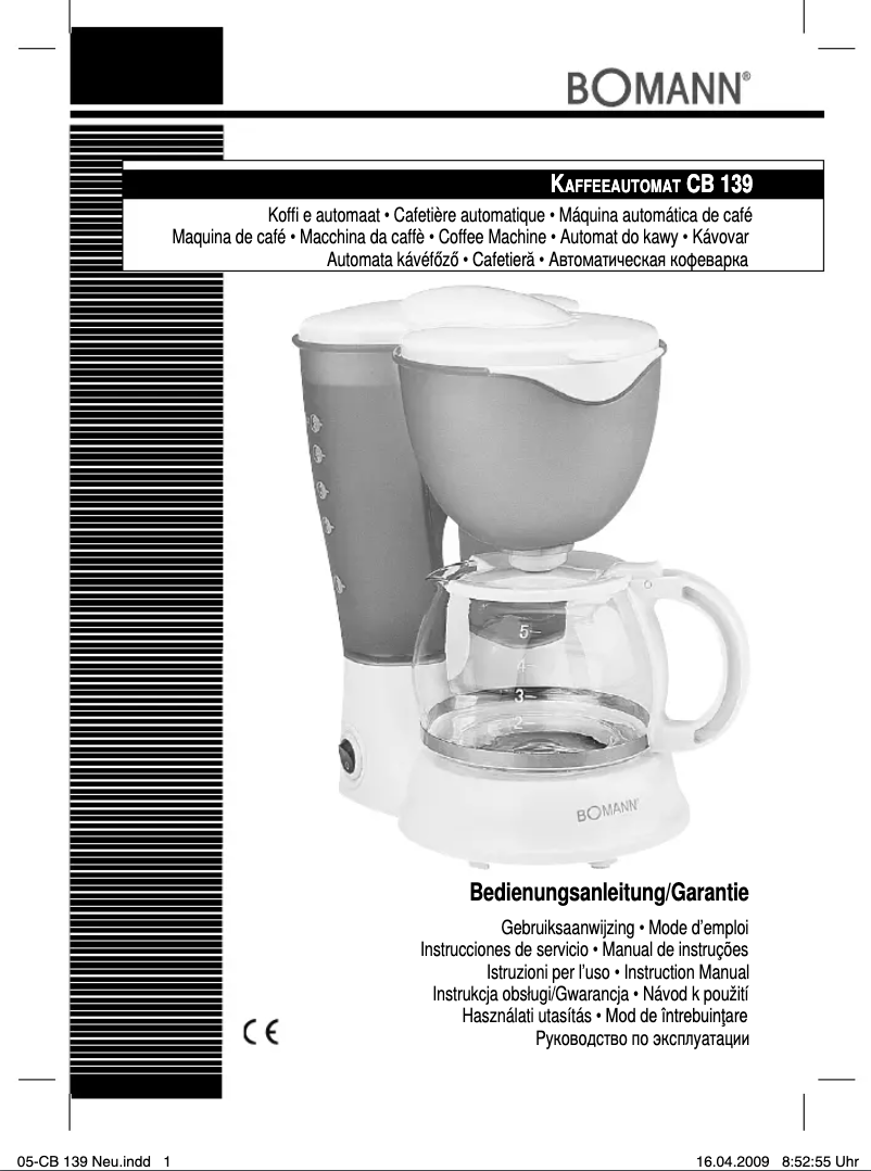 Imagen de la primera página del manual del dispositivo CB 139