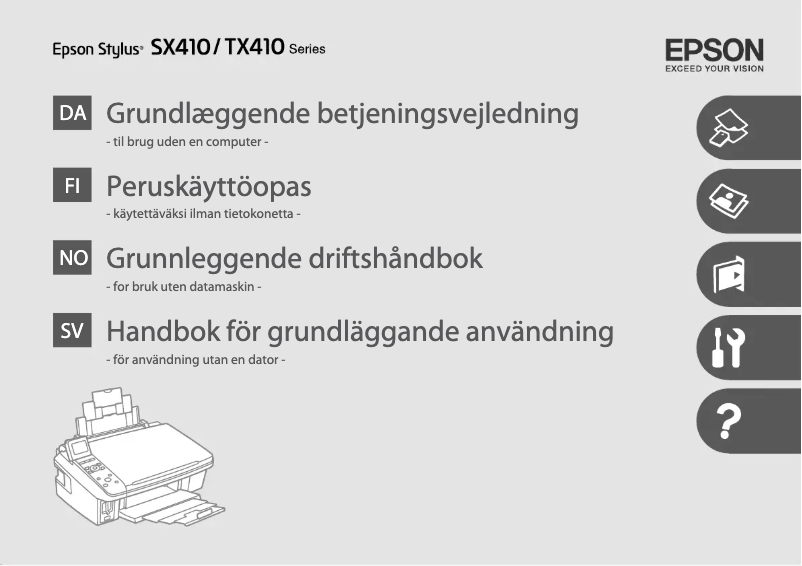 Imagen de la primera página del manual del dispositivo Stylus SX415