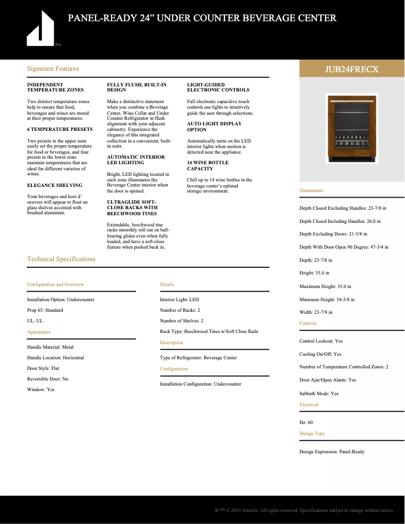 Imagen de la primera página del manual del dispositivo JUB24FRECX