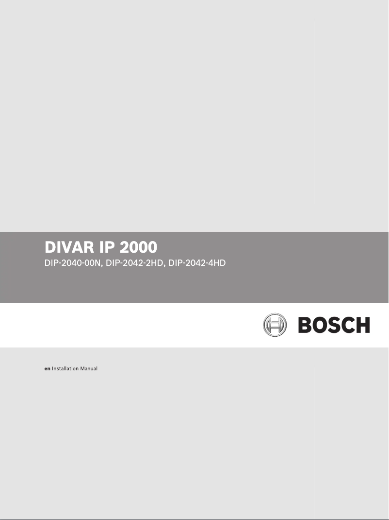 Página 1 del manual Manual de usuario Bosch Divar IP 2000