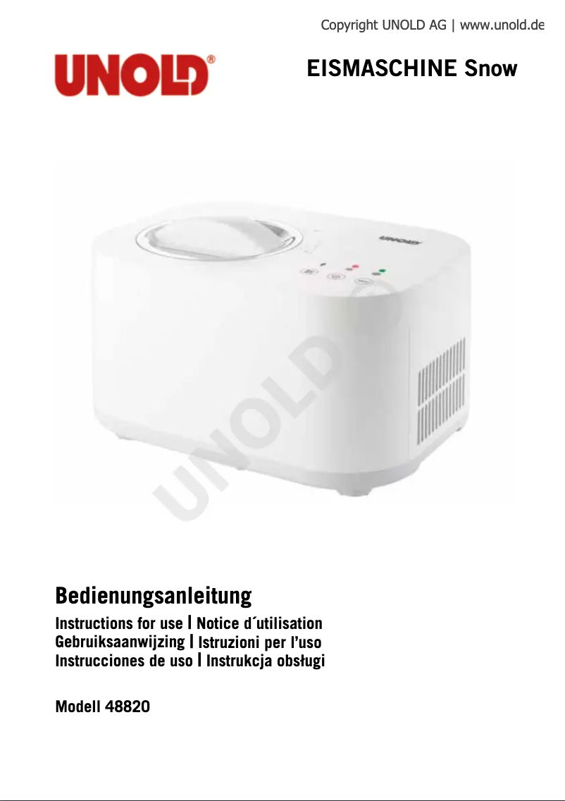 Imagen de la primera página del manual del dispositivo Snow 48820