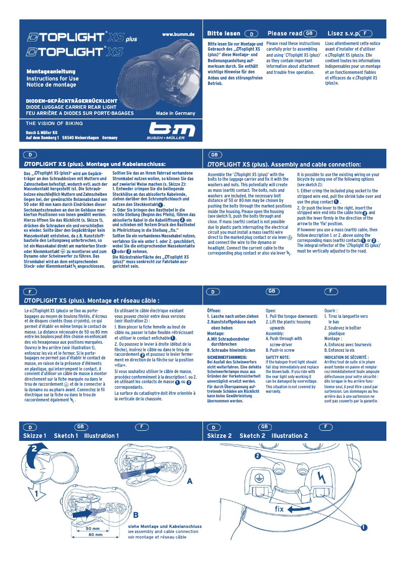 Página nº 1 - Manual de usuario Busch + Müller D-TOPLIGHT XS plus