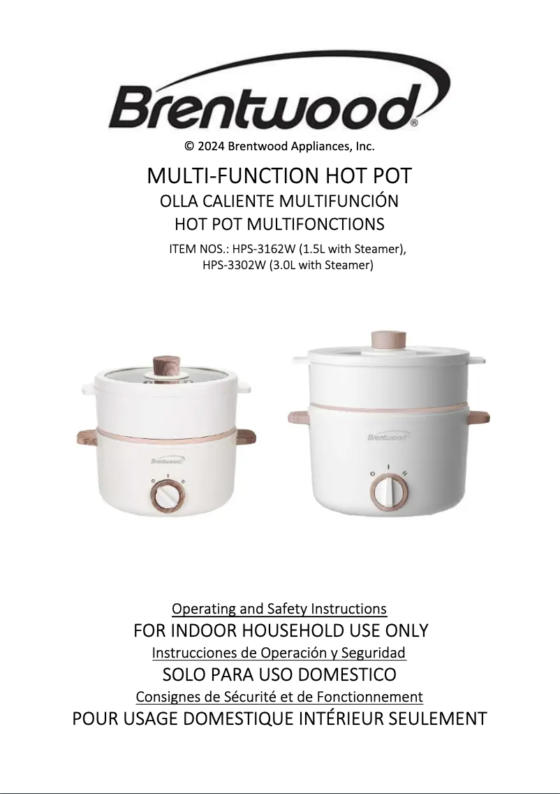 Página 1 del manual Manual de usuario Brentwood HPS-3162W