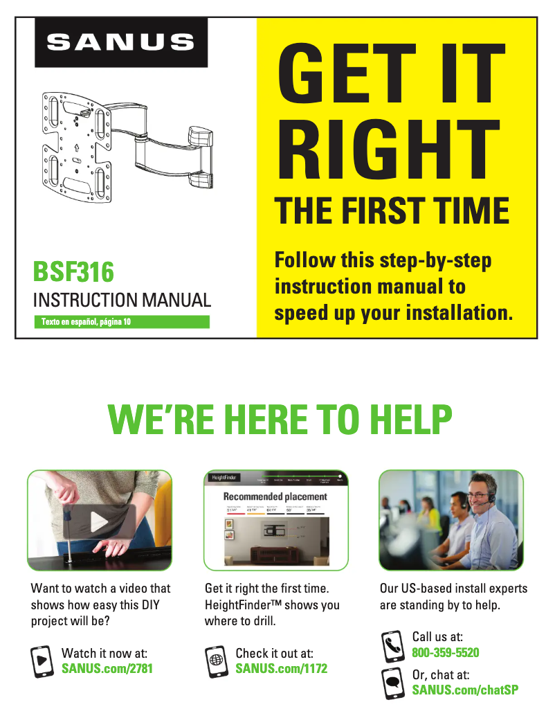 Imagen de la primera página del manual del dispositivo BSF316