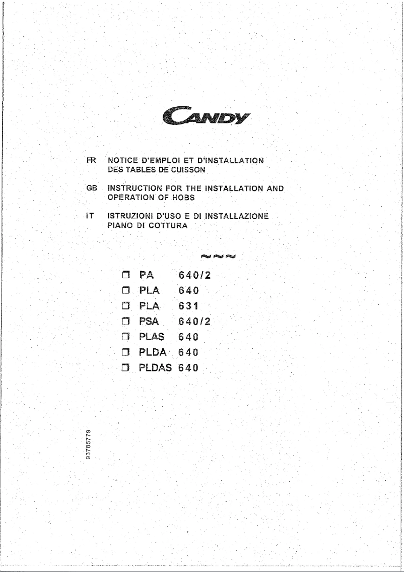 Imagen de la primera página del manual del dispositivo PA 640/1 X UK