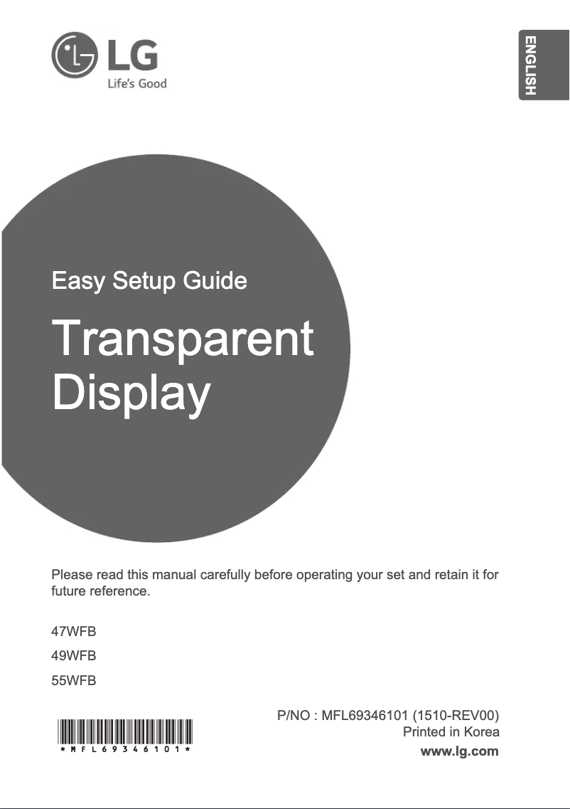 Página 1 del manual Guía de instalación LG 49WFB