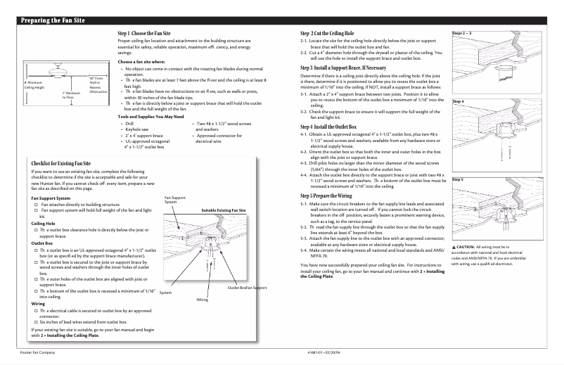 Página 1 del manual Guía de instalación Hunter 44360