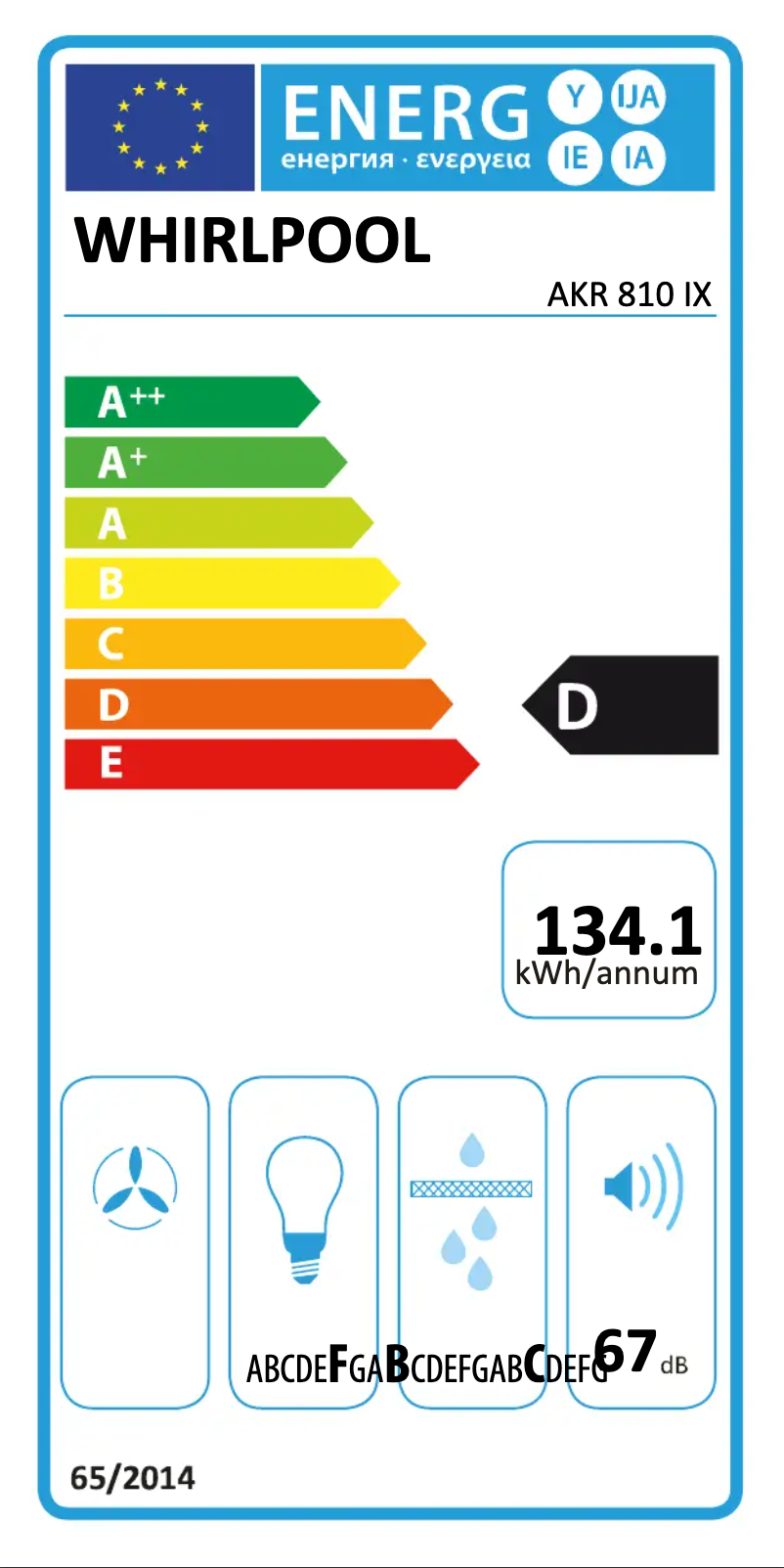 Página nº 1 - Etiqueta energética Whirlpool AKR 810 IX