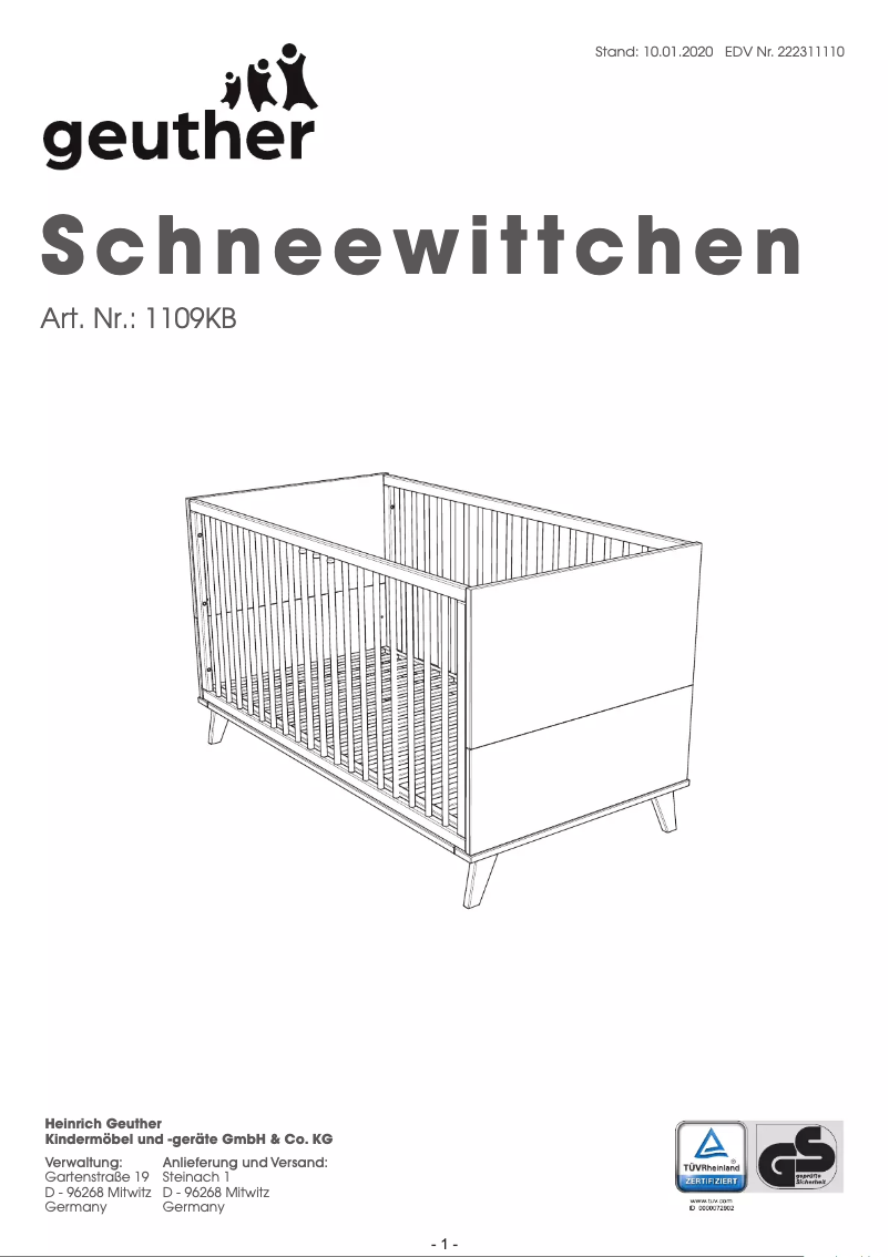 Página 1 del manual Manual de usuario Geuther Schneewittchen 1109KB