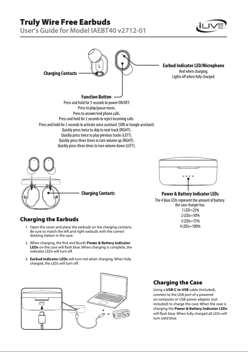 Página nº 1 - Manual de usuario iLive IAEBT40