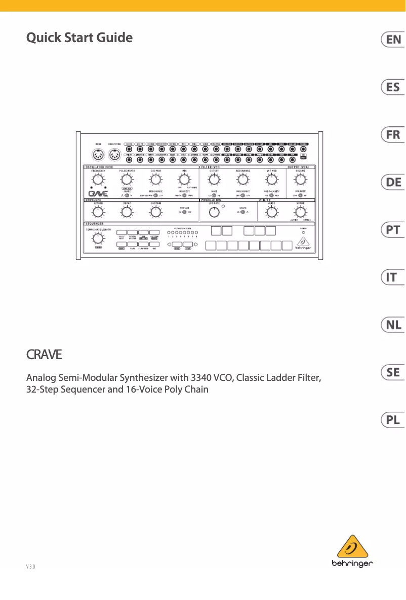 Imagen de la primera página del manual del dispositivo CRAVE