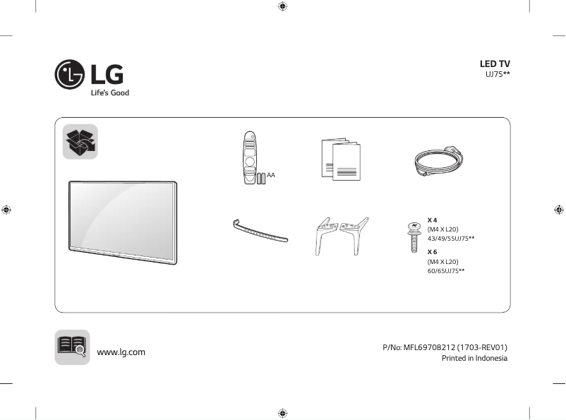 Imagen de la primera página del manual del dispositivo 43UJ750T
