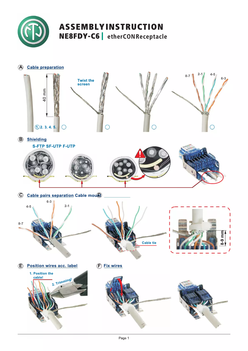 Imagen de la primera página del manual del dispositivo NE8FDY-C6