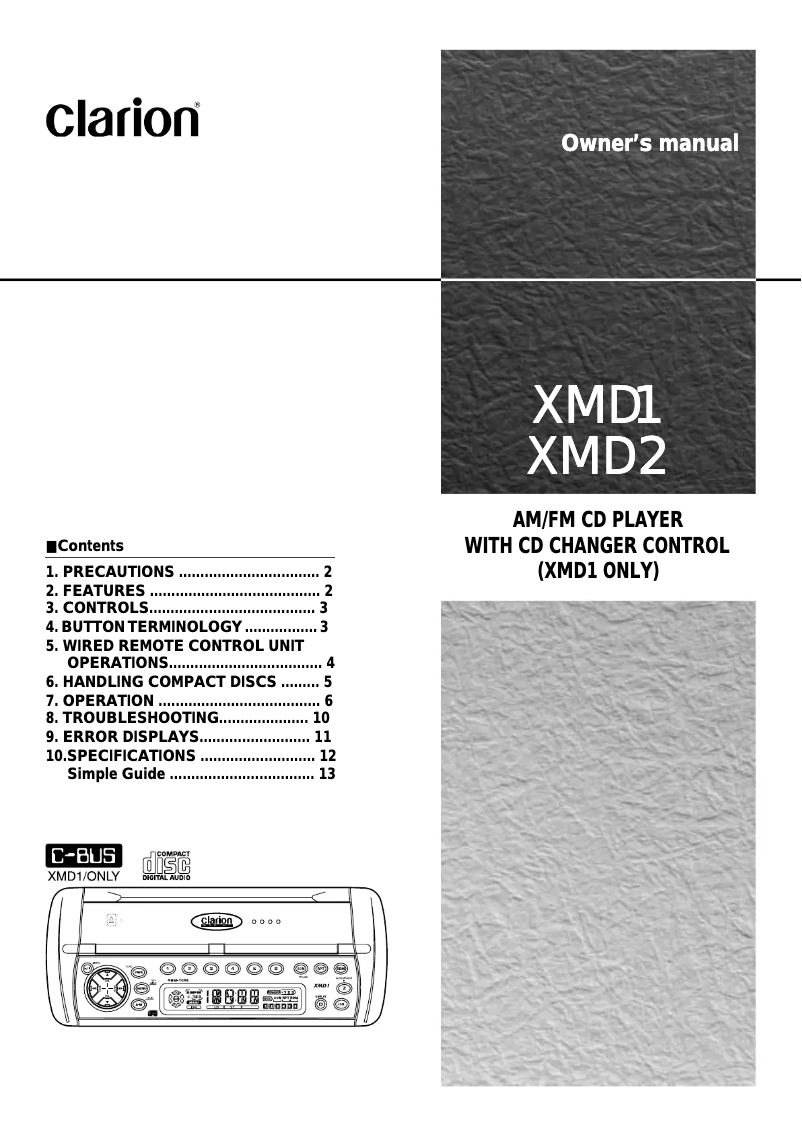 Imagen de la primera página del manual del dispositivo XMD2