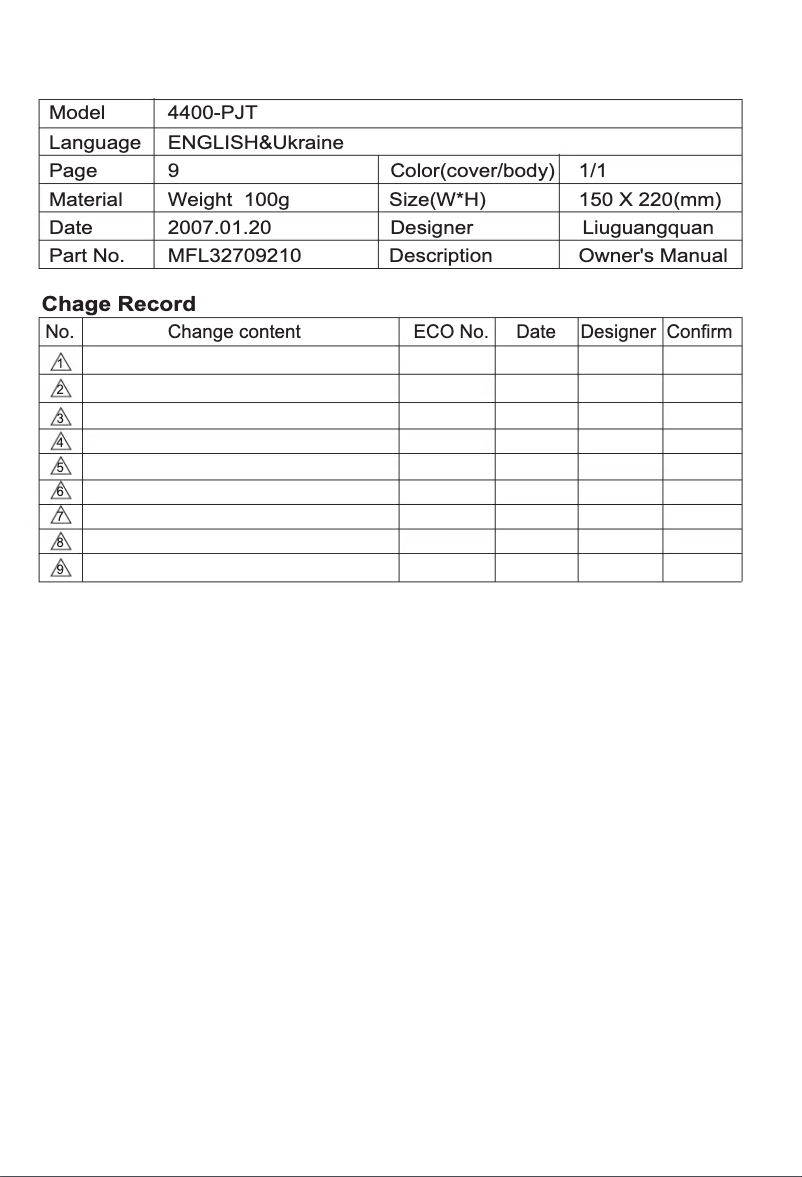 Página 1 del manual Manual de usuario LG V-C6501HTU