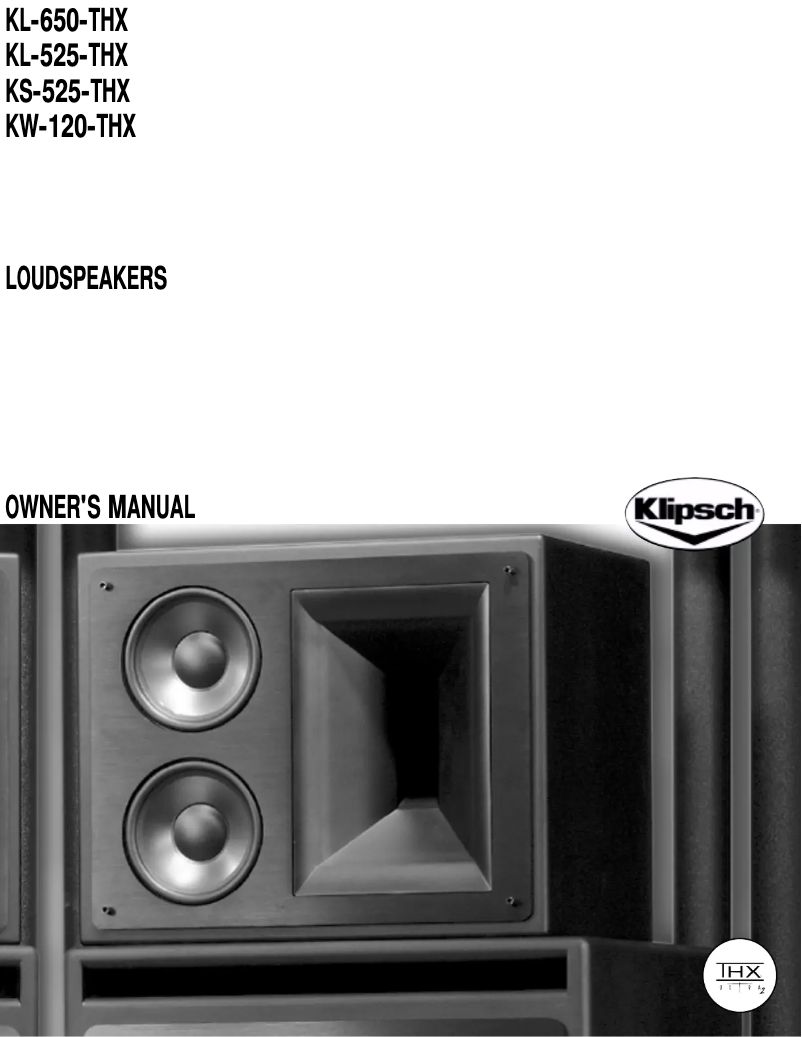 Página 1 del manual Manual de usuario Klipsch THX-6000-LCR