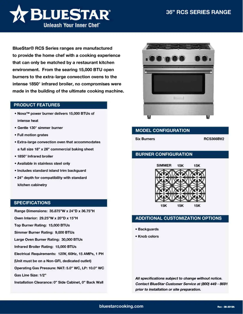 Imagen de la primera página del manual del dispositivo RCS366BV2L