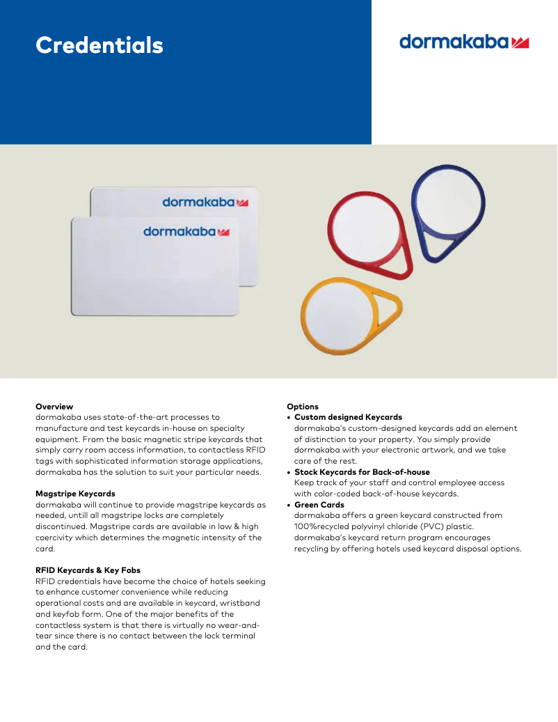 Imagen de la primera página del manual del dispositivo Credentials