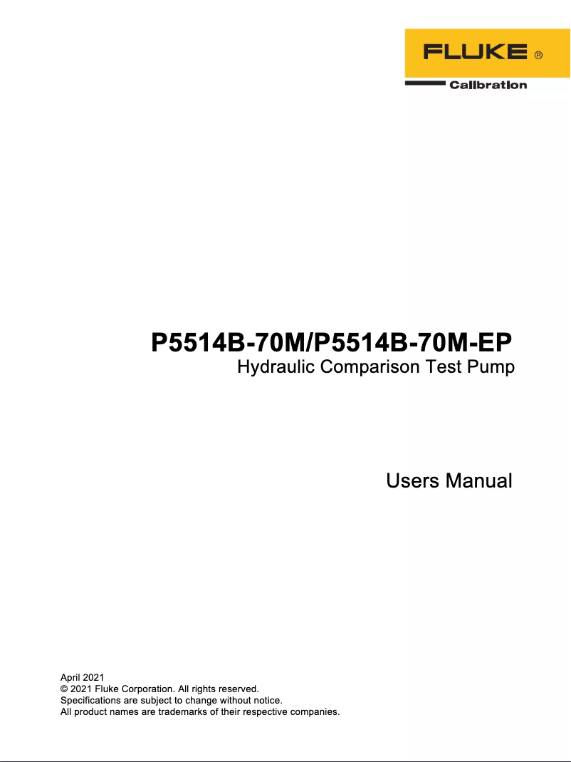 Página 1 del manual Manual de usuario Fluke P5514B-70M