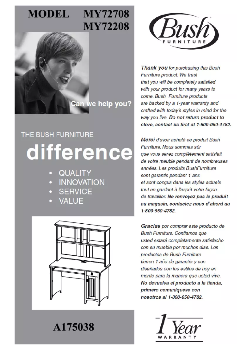 Página 1 del manual Manual de usuario Bush Salinas MY72708-03