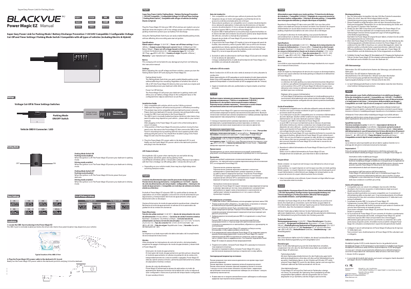 Imagen de la primera página del manual del dispositivo Power Magic EZ