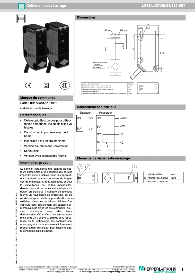 Página 1 del manual Manual de usuario Pepperl+Fuchs LA31/LK31/25/31/115 SET2