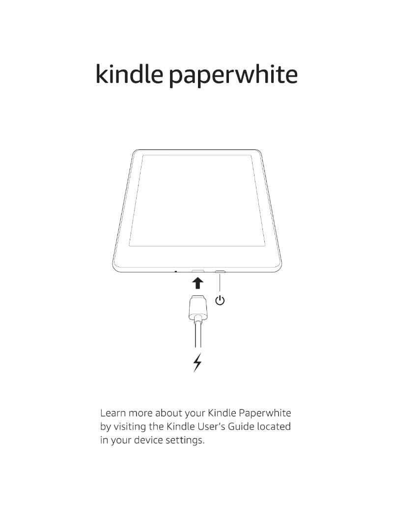 Imagen de la primera página del manual del dispositivo Kindle Paperwhite