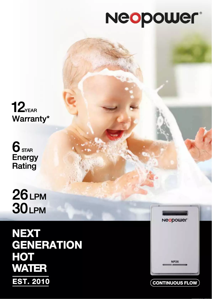 Página 1 del manual Manual de usuario Neopower Continuous Flow NP26