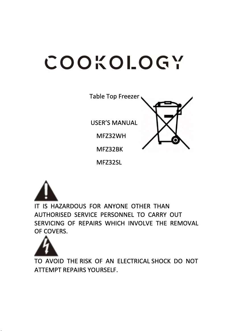 Página nº 1 - Manual de usuario Cookology MFZ32WH