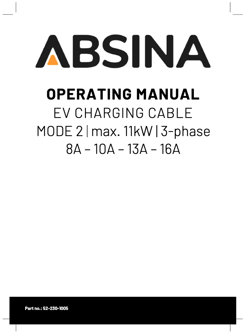 Página 1 del manual Manual de usuario Absina 52-230-1005