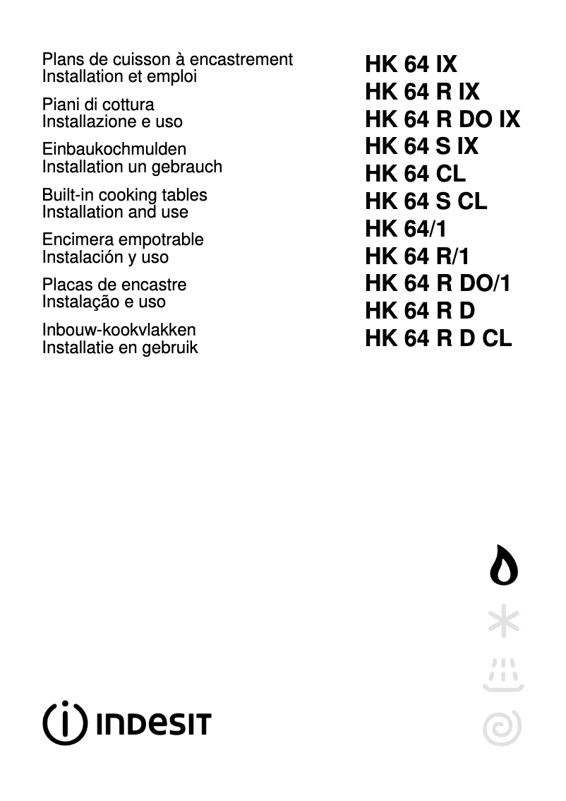 Página 1 del manual Manual de usuario Indesit HK 64 R (IX)/1