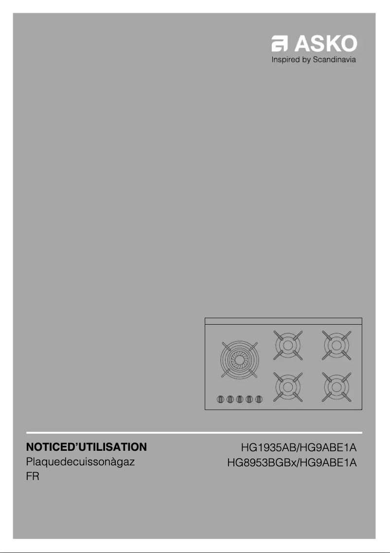 Página nº 1 - Manual de usuario Asko HG8953BGB1