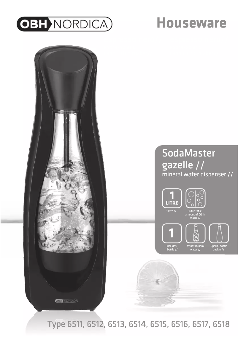 Imagen de la primera página del manual del dispositivo SodaMaster Gazelle 6518