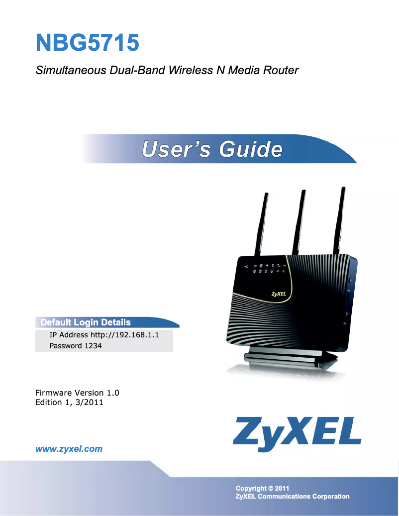 Imagen de la primera página del manual del dispositivo NBG5715