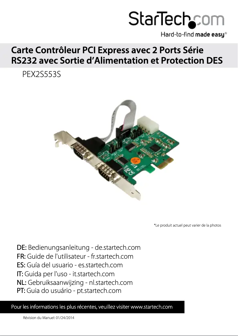 Página 1 del manual Manual de usuario StarTech.com PEX2S553S