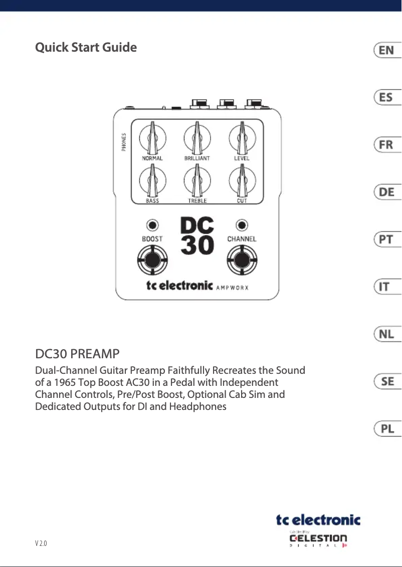 Imagen de la primera página del manual del dispositivo DC30