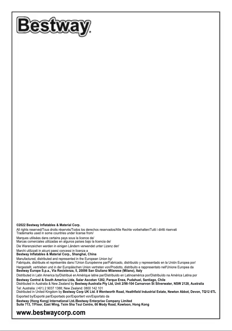 Página 1 del manual Manual de usuario Bestway 91043