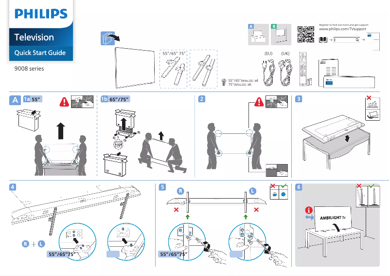 Página 1 del manual Guía de inicio rápido Philips 75PML9008