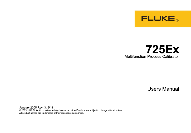 Página nº 1 - Manual de usuario Fluke 725Ex