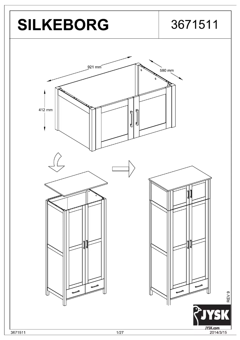 Imagen de la primera página del manual del dispositivo Silkeborg (97x43x61)