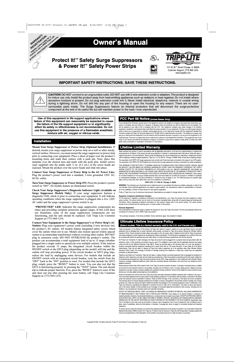 Imagen de la primera página del manual del dispositivo TLM609GF