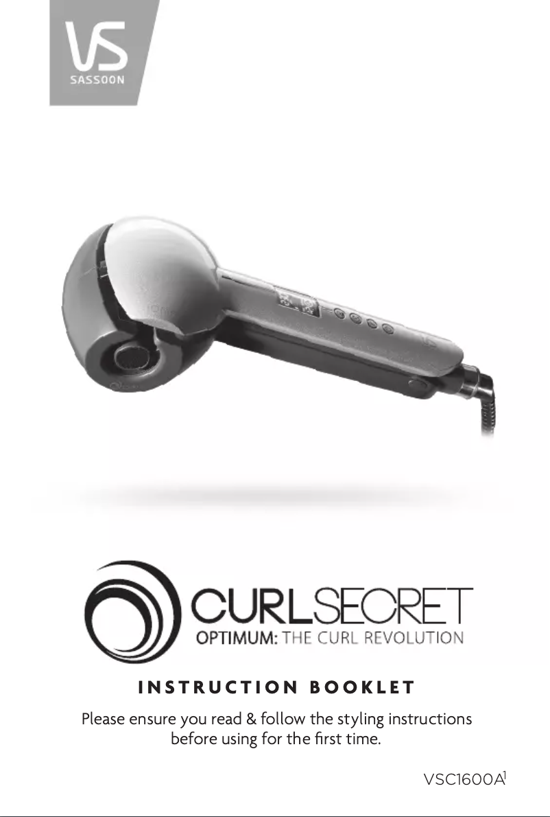 Página nº 1 - Manual de usuario VS Sassoon Curl Secret Optimum VSC1600A