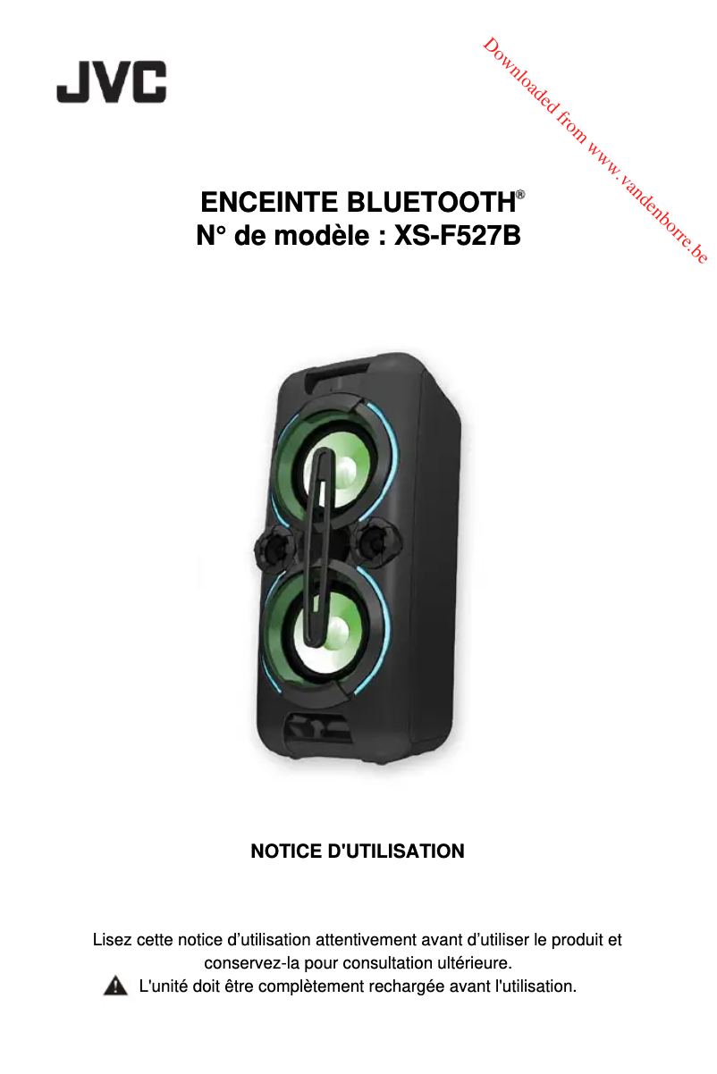 Página nº 1 - Manual de usuario JVC XS-F527B