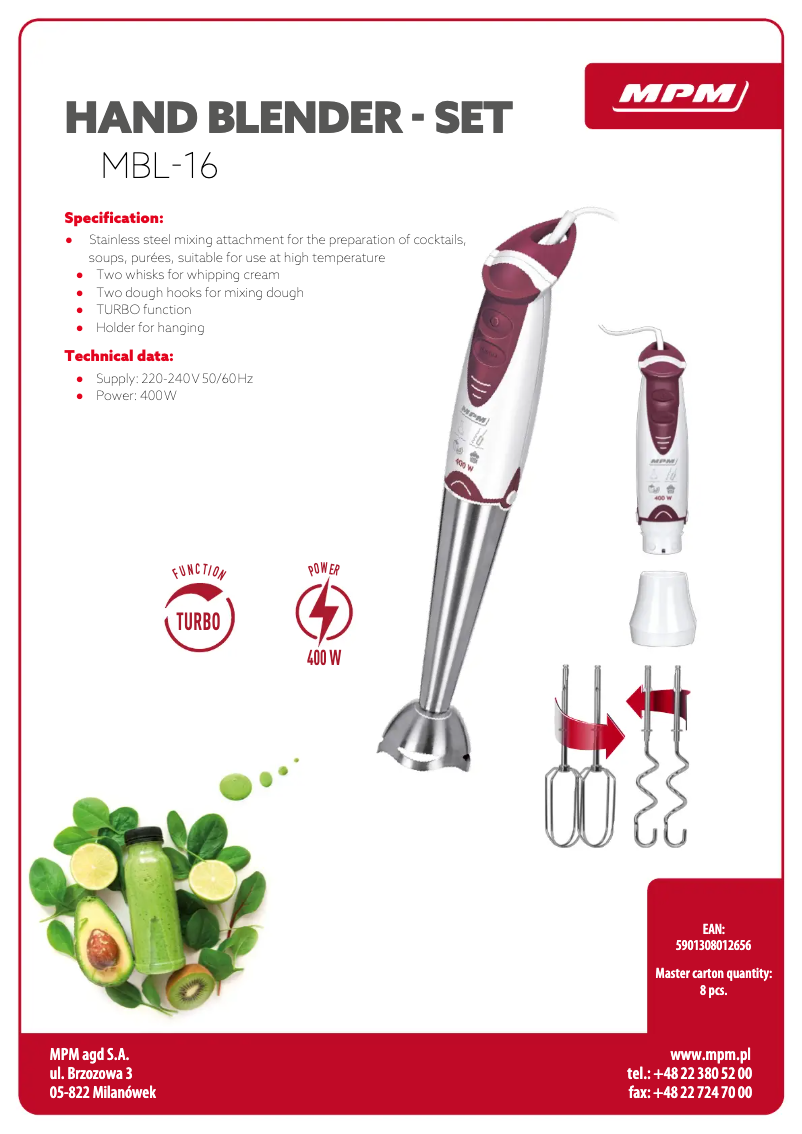 Imagen de la primera página del manual del dispositivo MBL-16