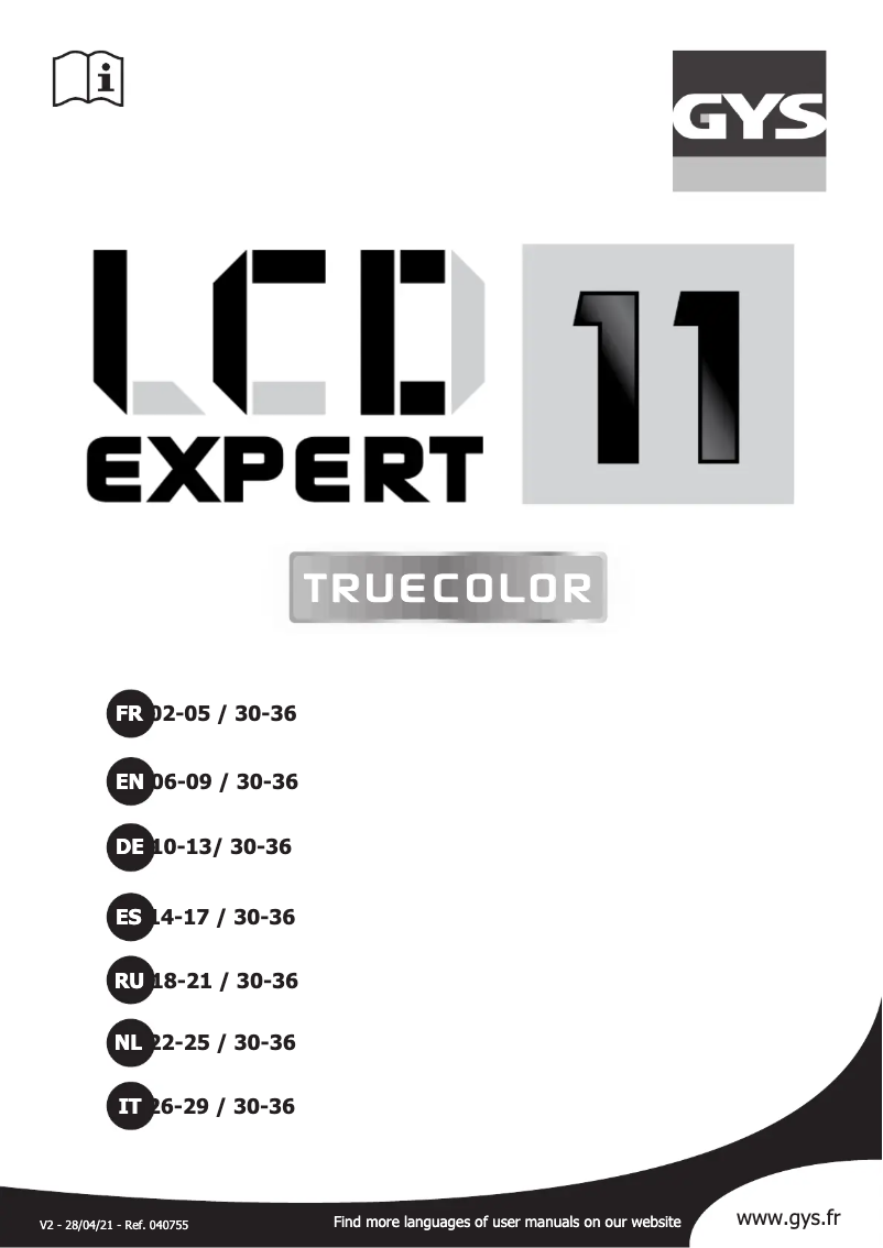 Página 1 del manual Manual de usuario GYS LCD Expert 11