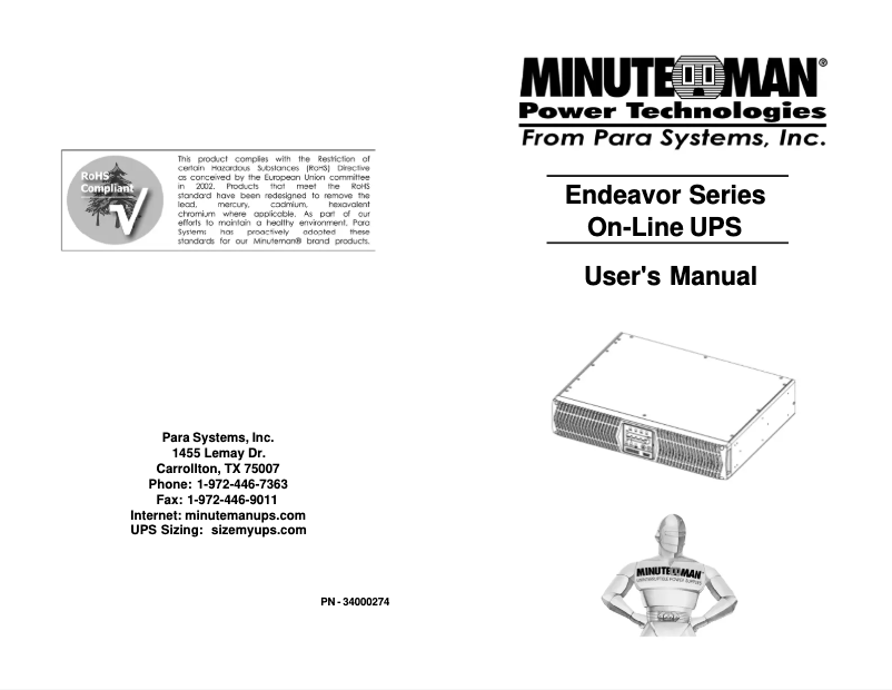 Página 1 del manual Manual de usuario Minuteman ED3000RMT2U