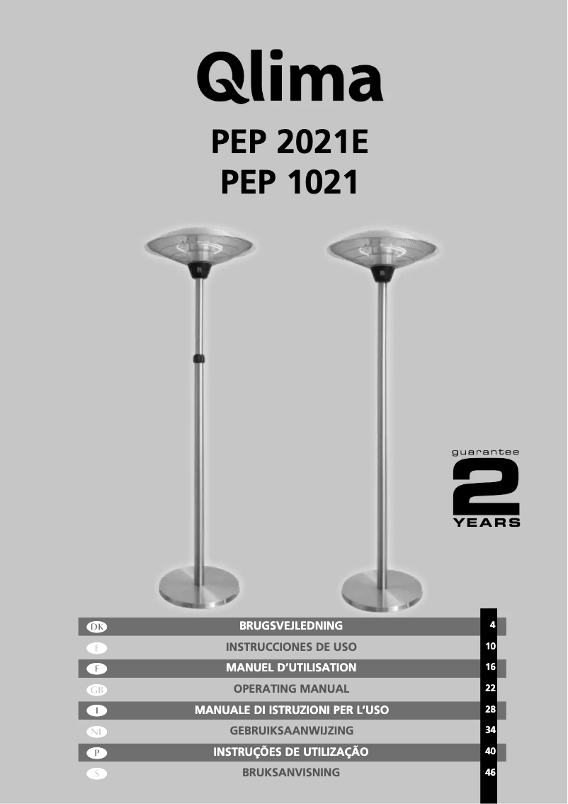 Página 1 del manual Manual de usuario Qlima PEP 2021E