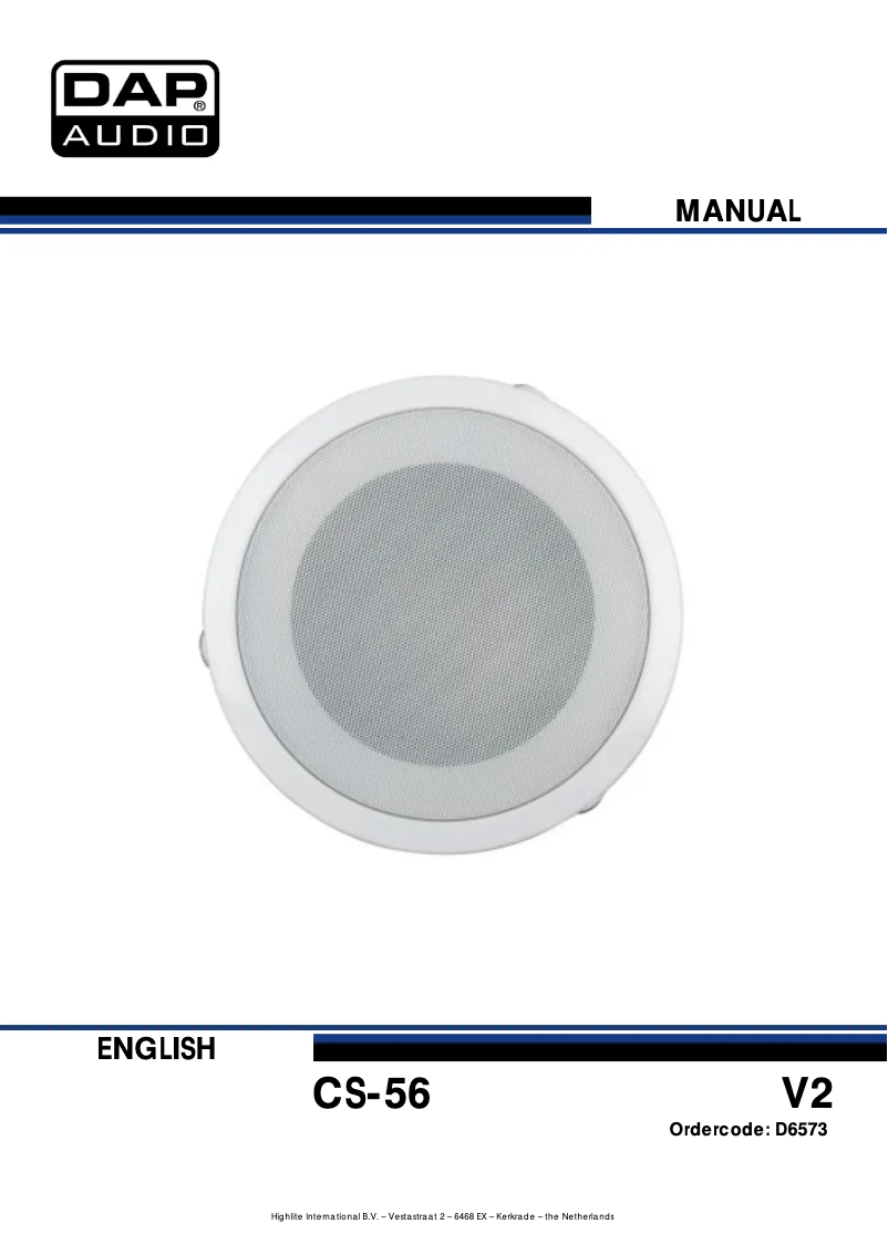 Página 1 del manual Manual de usuario DAP-Audio CS-56