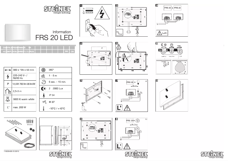 Imagen de la primera página del manual del dispositivo FRS 20 LED